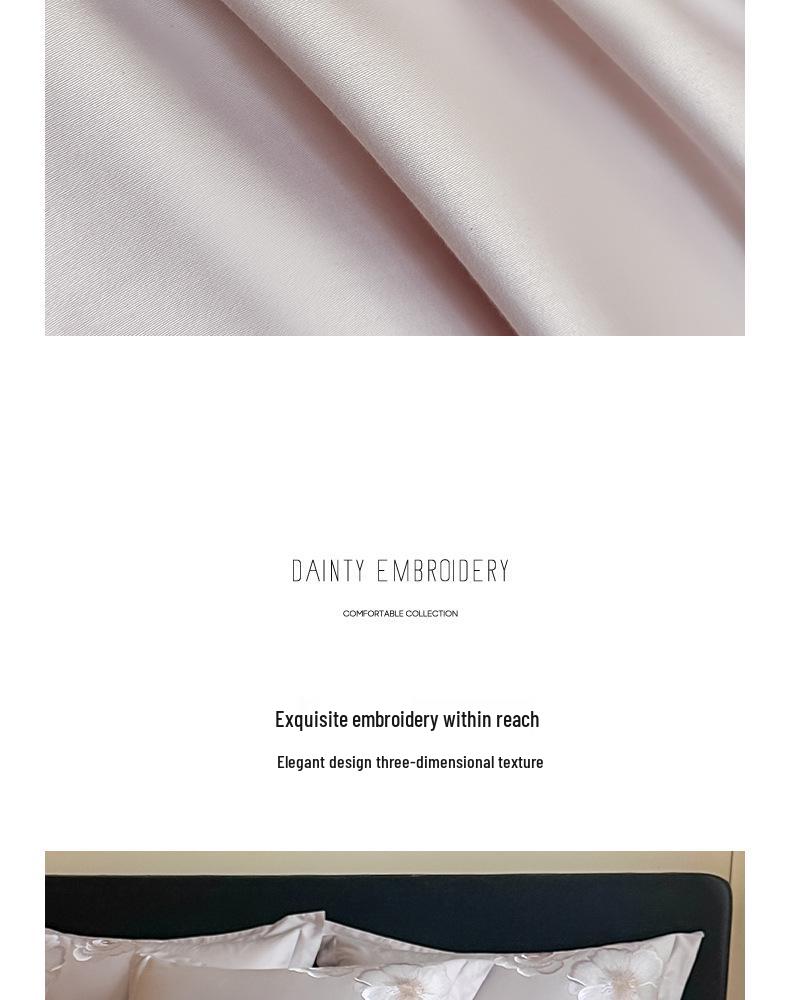 Crystal Home Textiles Luxury Embroidered 4-Piece Cotton Bedding Set - Duvet Cover & Bed Sheet Gift