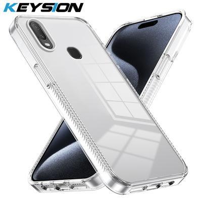 KEYSION Transparent Phone Case for VIVO Y17 Y15 Y12 Soft TPU+PC Anti-slip HD Clear Shockproof Phone Back Cover for VIVO Y11 2019