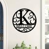 1pc Metal Letter Sign, Surname Family Name Plate for Outdoor Wall, Housewarming Halloween Christmas New Year Gift