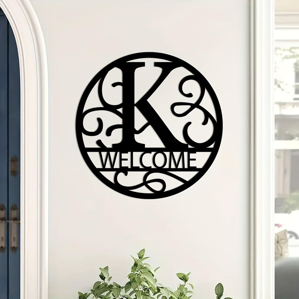 1pc Metal Letter Sign, Surname Family Name Plate for Outdoor Wall, Housewarming Halloween Christmas New Year Gift