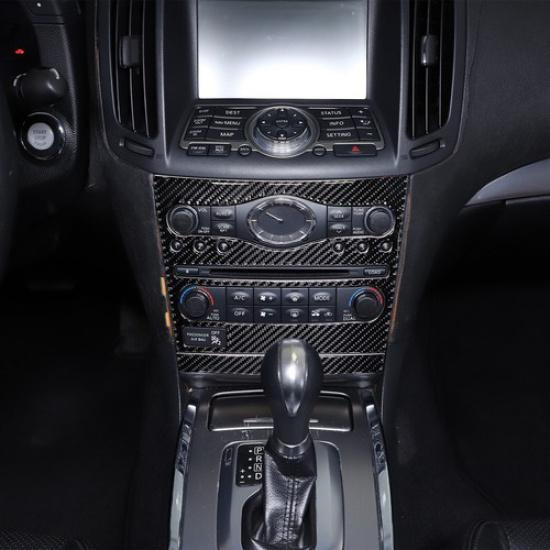 Carbon Fiber Interior Radio Console Cover Trim Sticker For Infiniti G37 2007-13