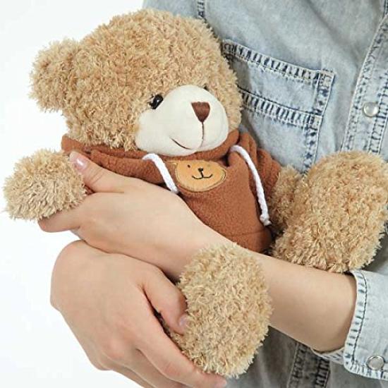 Plush Bear Fluffy Hoodie Beige Clothes Children Birthday Gift