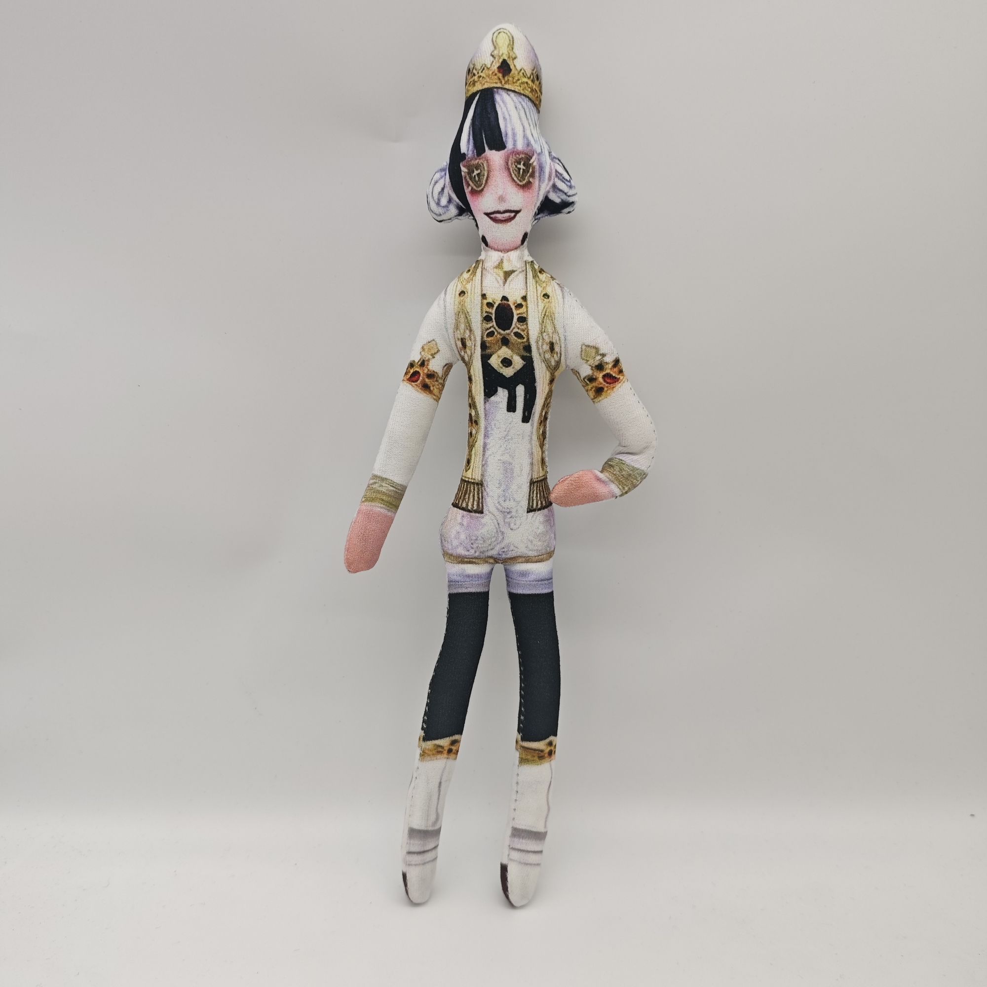 28cm Identity V Cheerleader Oph Schwarz-Weiß Abstrakte Plüschpuppe Ultra Schlanke Figur Mit Drahtskelett Bewegliche Gliedmaßen 28CM