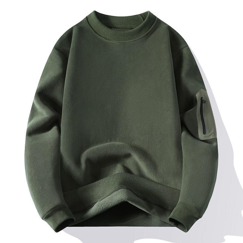 Fengxiao Men's Plush Thickened Pullover Sweatshirt