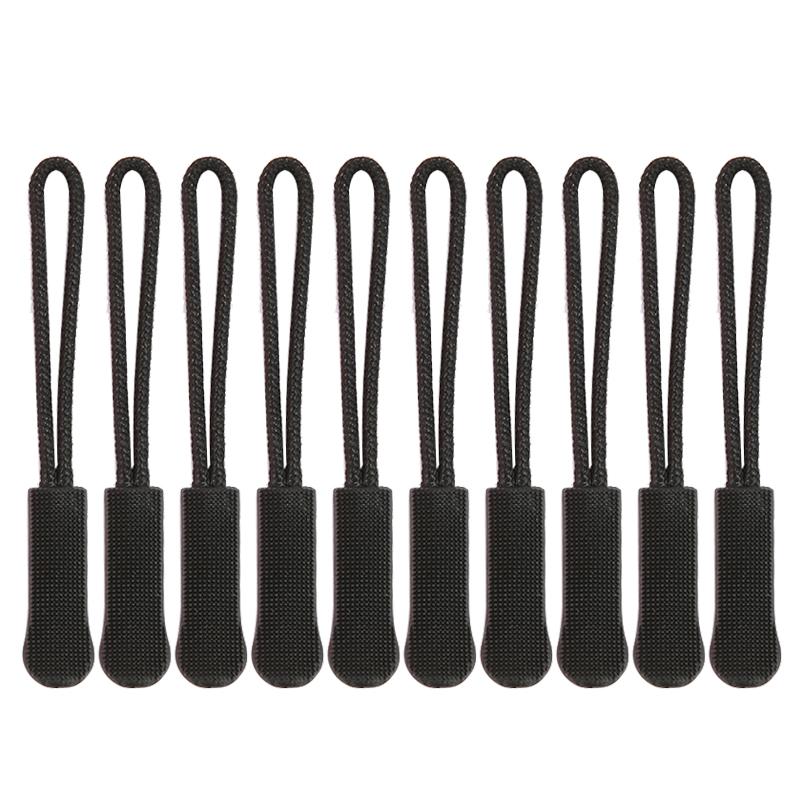 

10PCS Zipper Head Extension Cord Tags Pulls Slider Cord Rope Puller Ends Lock Zip Clip Buckle for Bag Outdoor