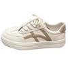 Little white shoes women's 2025 new fashion sports and leisure lace-up flat-bottomed versatile thick-soled color matching comfortable board shoes