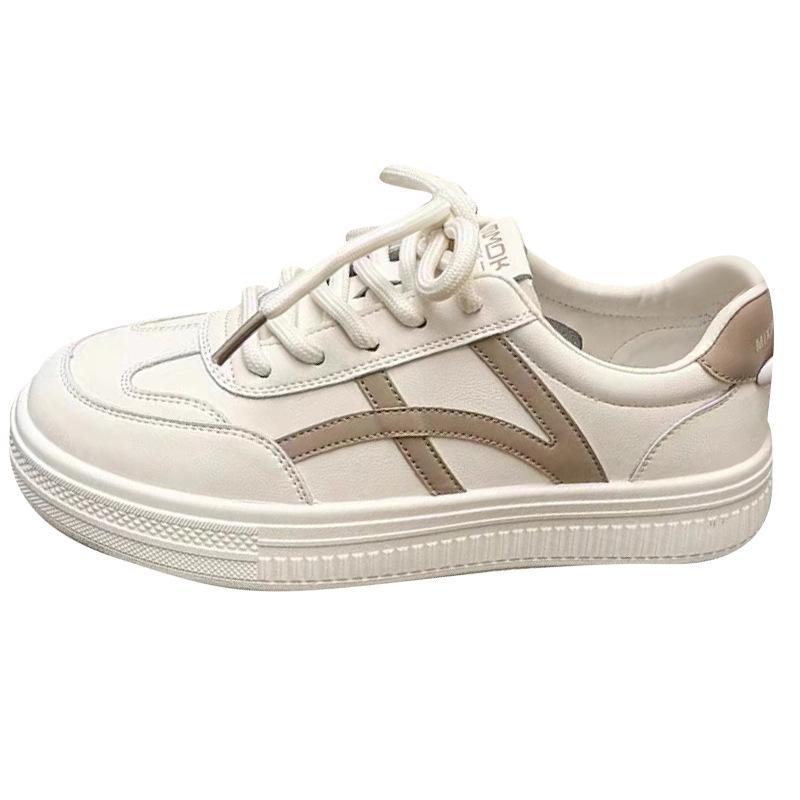 Little white shoes women's 2025 new fashion sports and leisure lace-up flat-bottomed versatile thick-soled color matching comfortable board shoes