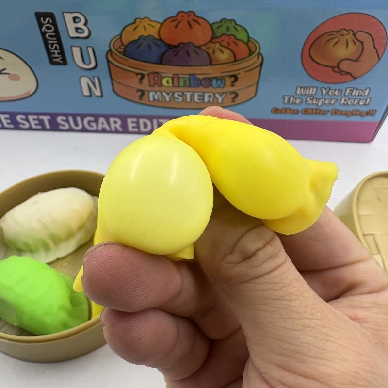 Realistic Looking Cute Dumpling Squeeze Toy Soft Stress Relief Anti Anxiety Sensory Toy for Fun 