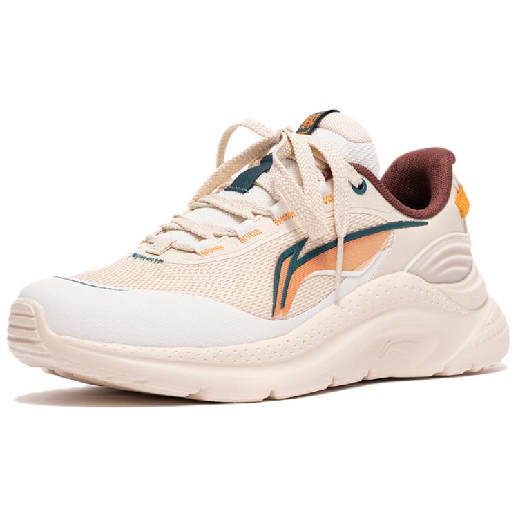 Li Ning Liuyun Slip Resistant Abrasion Resistant Low Top Casual Running Shoes Men's Pink White ARSV043-2