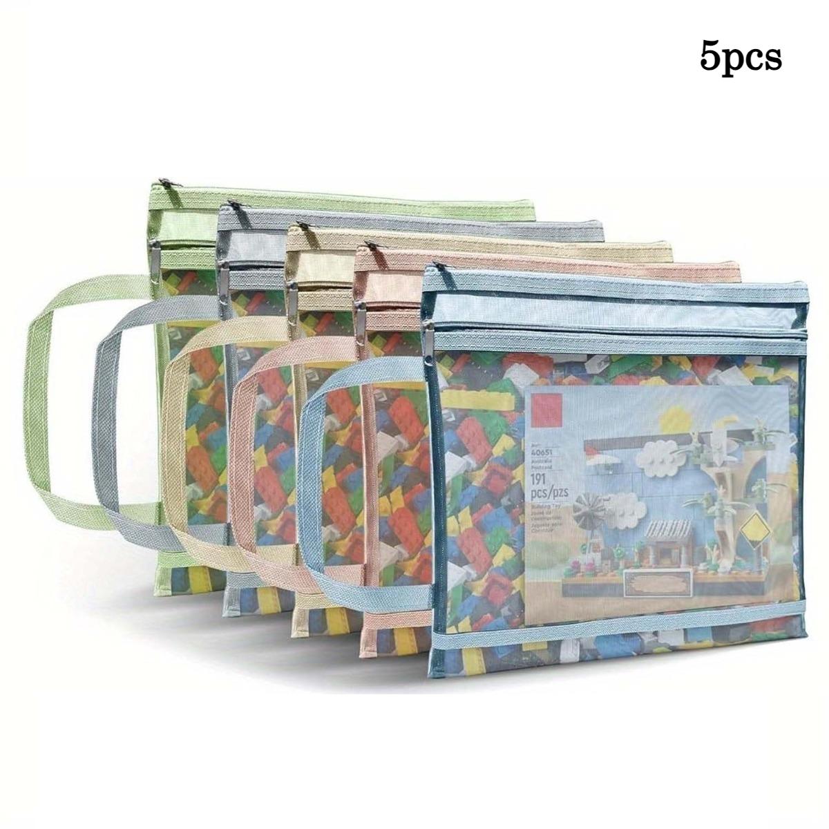 5-10pcs Double-Layer Mesh Zipper Pouches, Breathable Nylon Storage Bags for School Travel Crafts