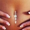 Flower Shaped Anti allergy Copper Belly Navel Ring Plating Body Piercing Jewelry Silver