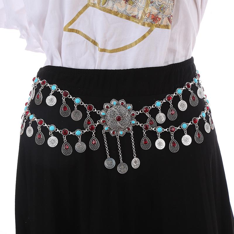 

Винтажное ожерелье с кисточками из страз и поясная цепочка для танца Дуньхуан, богемный стиль