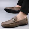 Genuine Leather Men's Loafers Comfortable Flat Bottomed Lightweight Style Daily Business or Office Luxury Adult Shoes Slip On