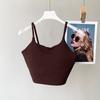 Lu Same Sports Vest Female Outwear Semi-Fixed One-Piece Cup Bubble Wrap Push up Sports Bra Workout Yoga Vest