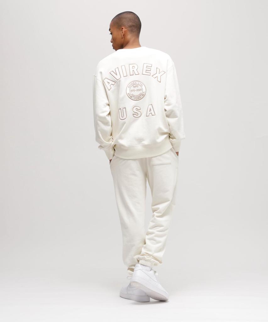 AVIREX 50th Varsity Crewneck Sweat Men's 2XL 033 Off-white 783-5232004