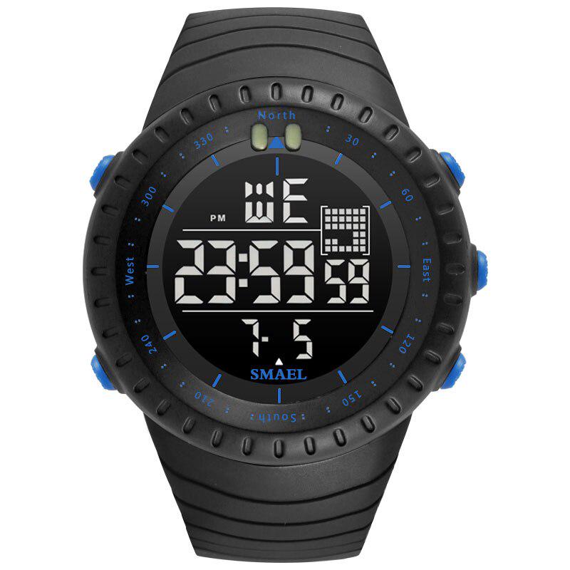 

1237 Men Sports Watch Digital Chronograph LED Back Light Waterproof 50M Outdoor Big Face Alarm Clock Reloj Hombre синий
