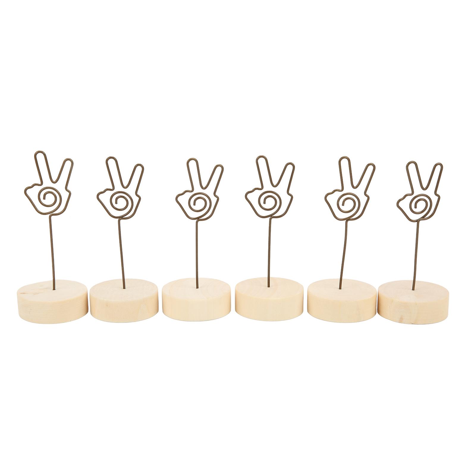 6 шт. Держатель номера стола Моделирование жеста руки Удобный Практичный Материал бук Фото Клип для стола Type 1