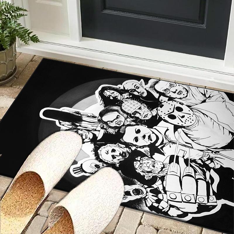 Horror Movie Icons Office Rug Chair Mat, Game Carpet, Suitable for Front Door, Bedroom, Living Room, Desk, Holiday Gift