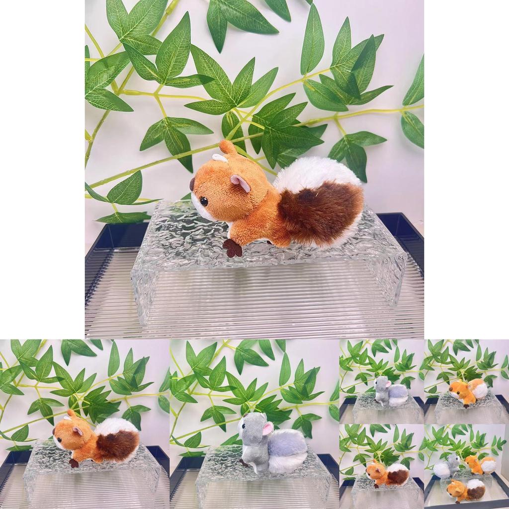 Adorable Squirrel Plush Keychain Toy For Bags And Accessories In Gray Yellow Brown Colors