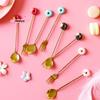 Cute Stainless Steel Donut Shaped Spoon Fork Ice Cream Cake Dessert Spoons Coffee Stirring Spoon Candy Cartoon Teaspoon