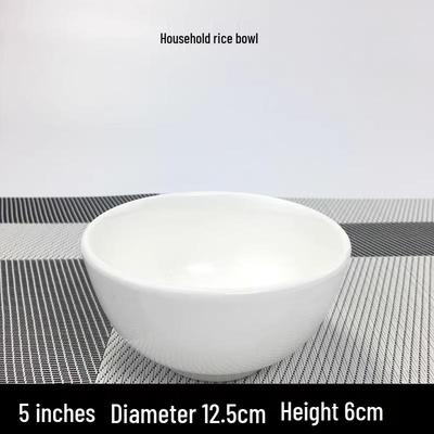Tian Yajing White Ceramic Restaurant & Hotel Bowls, 10-Pack