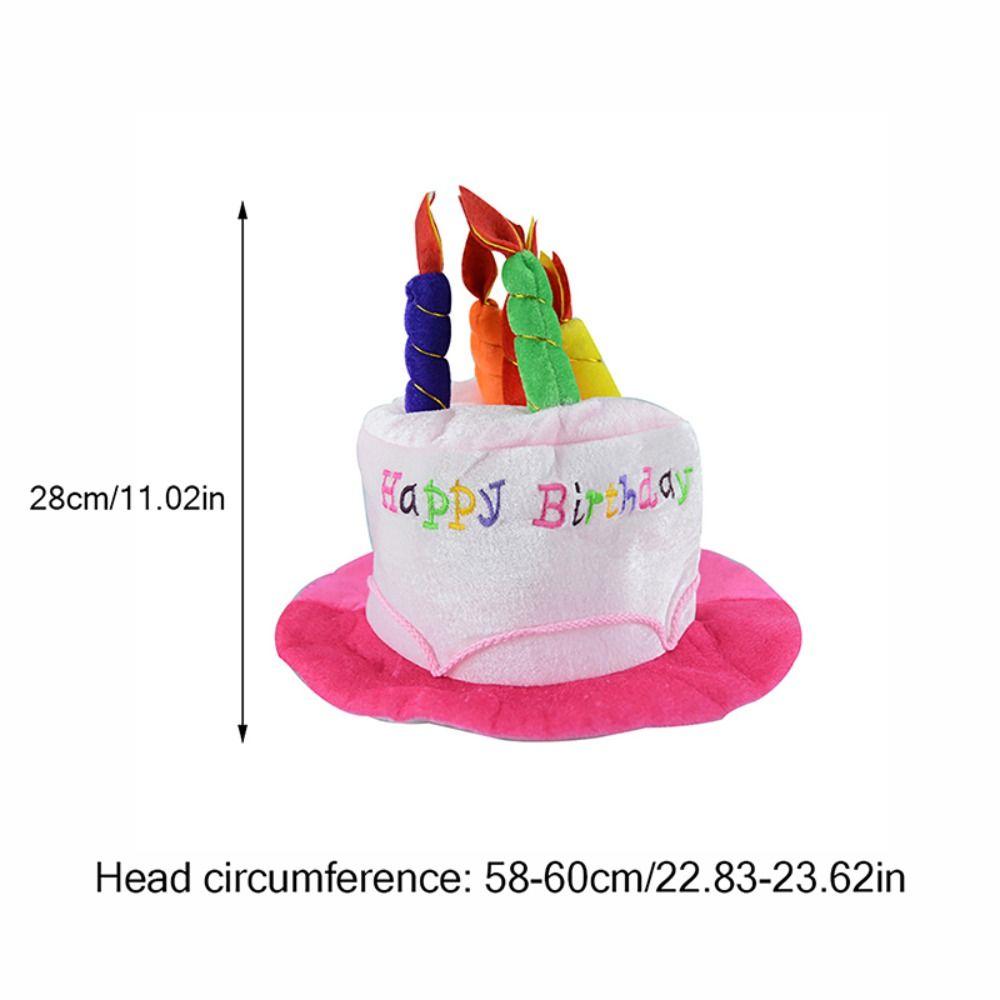 Photo Props Birthday Cake Hat Hair Decoration Birthday Headwear Funny Cake Candle Hat  Party Favors
