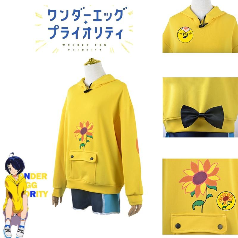 Fühle dich wie ein Charakter mit diesem Wonder Egg Priority Ai Ohto Hoodie Sweatshirt Shorts Cosplay Halloween Kostüm