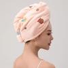 Bear Embroidered Head Wrap Thickened Hair Drying Cap Comfortable Bath Hat  Shower Use