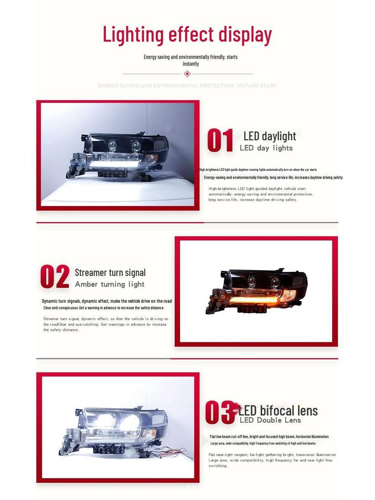 LED-Scheinwerfer-Baugruppe für Land Cruiser - High-End-Linse mit Tagfahrlicht