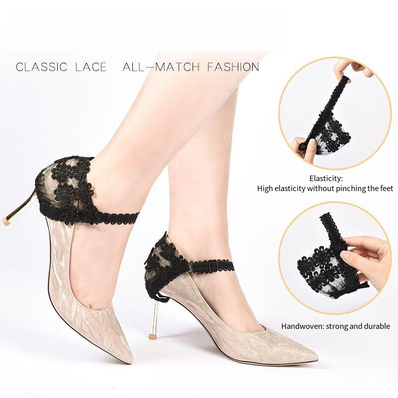 1Pair Lace Women Shoelaces for Heels Ankle Shoes Belt Holding Bundle Shoelace Anti-drop Elastic Laces Shoe Accessories