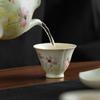 Hand-painted Gesang Flower Ceramic Teacup