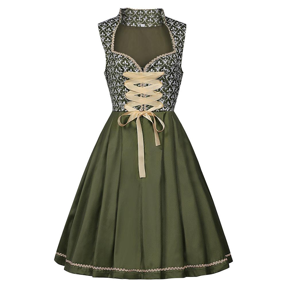 German Beer Dress Bavarian Traditional Clothing Oktoberfest Work Dress Dirndl for Women