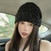 Vintage Pullover Hats Stacking Leopard Beanies Cap Retro Y2k Baggy Cap  Holiday