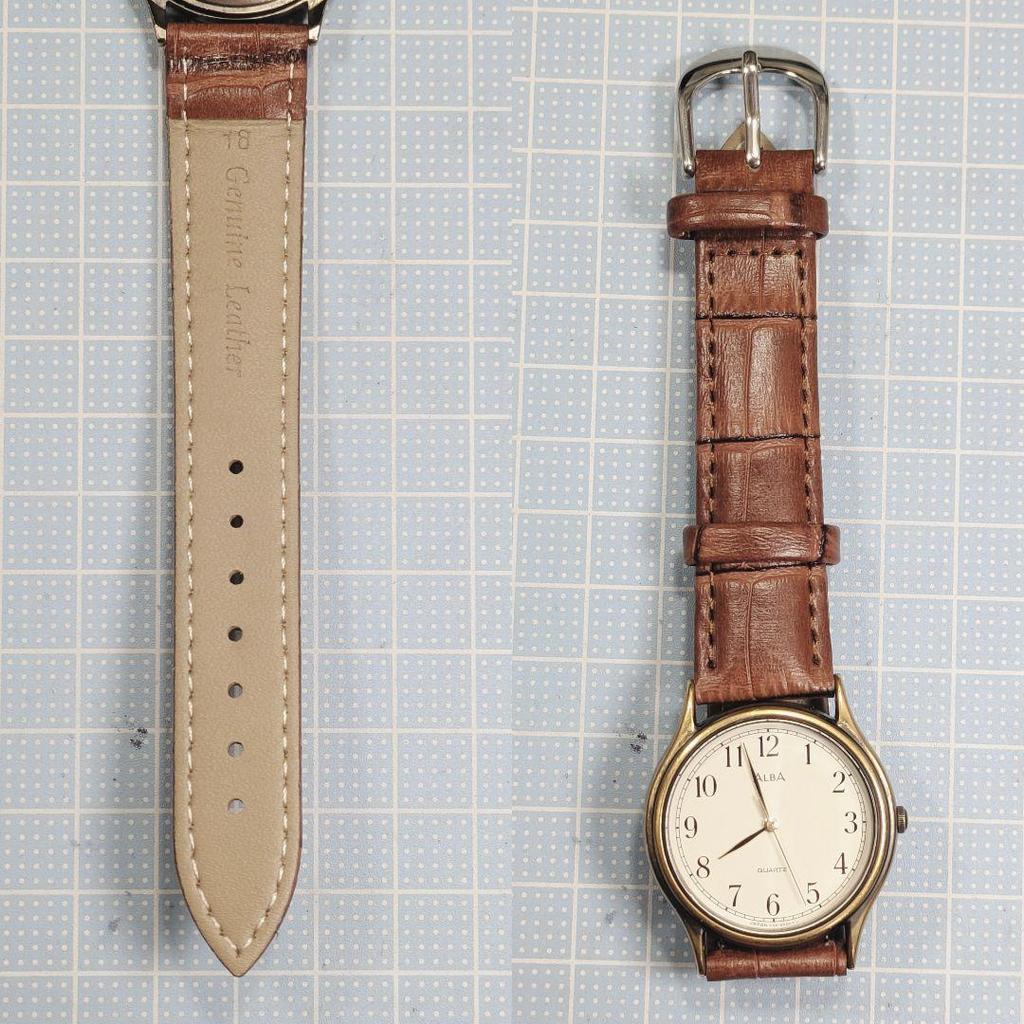 [USED] SEIKO ALBA Men's Battery Strap Replacement Working Condition S-62