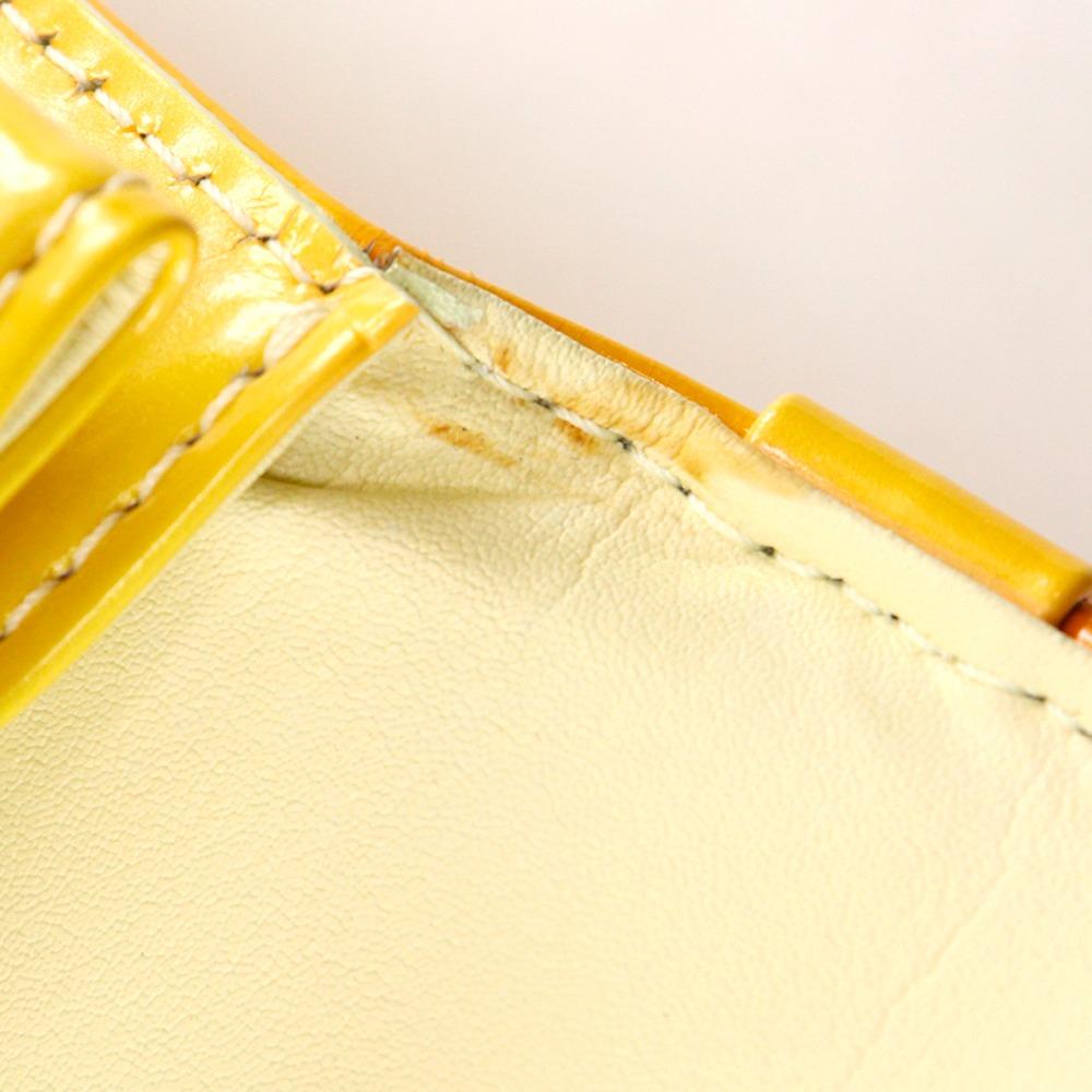 LOUIS VUITTON Spring Street Handbag M91029 yellow Monogram Vernis Women Used