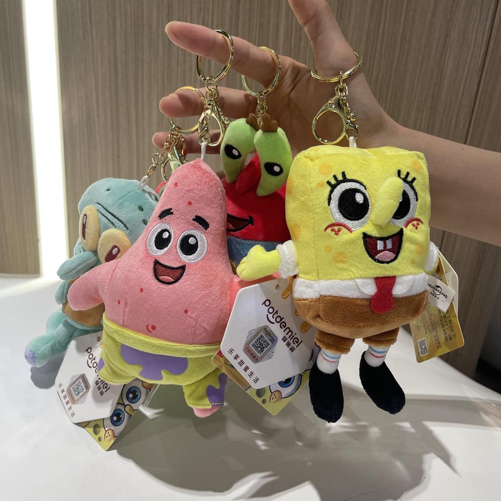 Oryginalny SpongeBob Kanciastoporty Patrick Gwiezdny Skalmar Eugene H. Krab Gąbka Pluszowa Zabawka Brelok Lalka Prezent Urodzinowy Bożonarodzeniowy