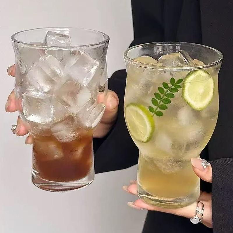 

600Ml Glass Cup Internet Celebrity Wide Mouth Cup Coffee Cup Transparent Cocktail Bar Drink Soda Juice Cup Cup Drinkware