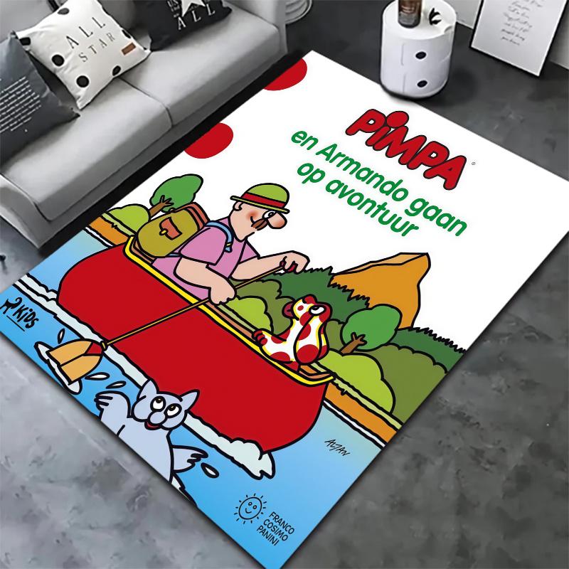 Pimpa Teppich für Wohnzimmer Schlafzimmer Zuhause Sofadekoration, Rutschfeste Bodenmatte für Kinder zum Spielen