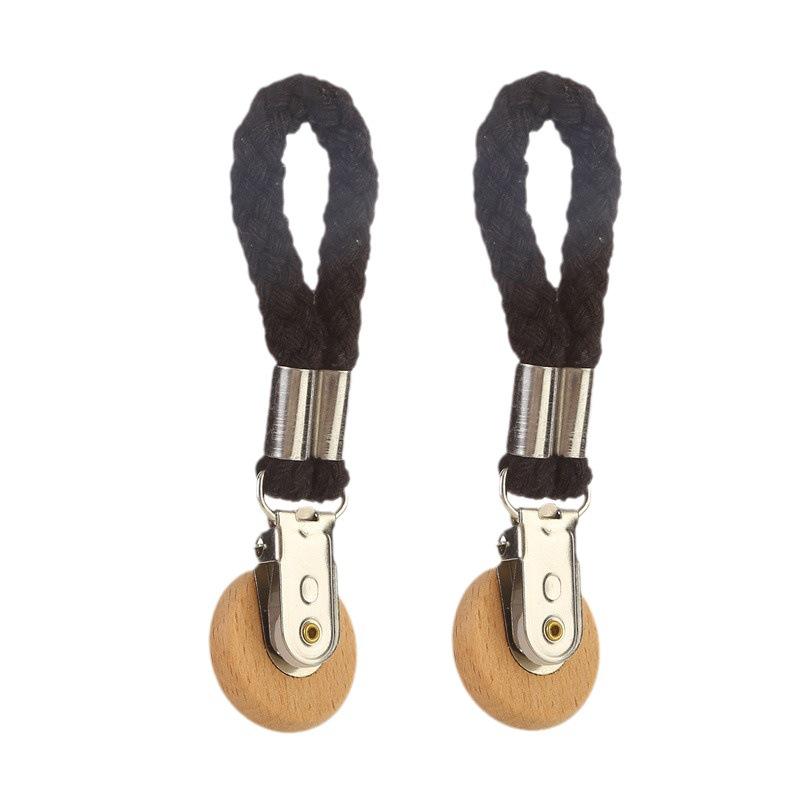 2pcs Bathroom Robe Coat Towel Clips Braided Multipurpose Cloth Hanger Cotton Loop Towel Clip Metal Clamp Kitchen Organizer Acces
