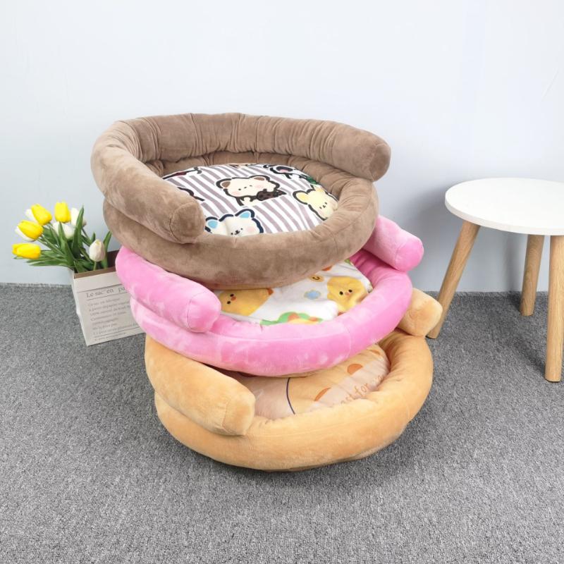INS Pet Nest Sofa Nest Cat and Dog Universal Printing Nest Autumn and Winter Cat Nest Dog Nest Warm Dog Sleeping Basket Pet Sleeping Mat