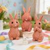 Rattan Bow Resin Ornament, Easter Bunny Decor, Rattan Effect Resin Bunny Statue, Easter Table Decoration Spring Indoor Home Decor