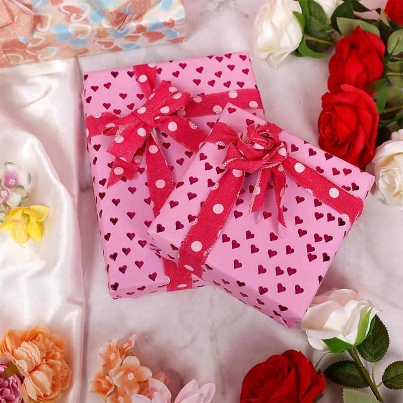Valentine's Day Heart Series Gift Wrap, 43cm X 3m Roll, Large Size, Handmade Paper