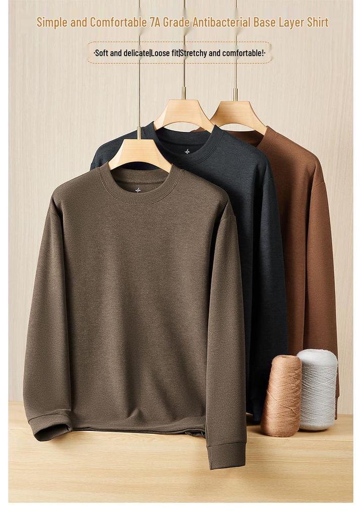 2026 Autumn Men's Loose Fit Plus Size Round Neck Long Sleeve Sweatshirt