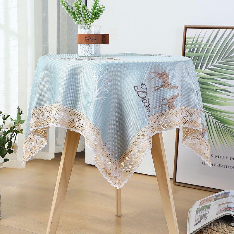 Household Minimalist Dining Table Cloth Countryside Style Small Round Table Cover Rectangular Floral Lace Universal Tablecloth