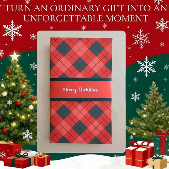 Christmas Gift Card Holder Book Xmas Money And Gift Card Sleeve Book Festive Greeting Card Organizer for Group Gifting And Personalized Wishes