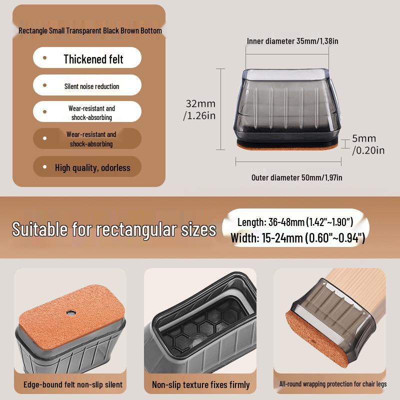 Reinforced Non-Slip Silent Chair and Table Leg Covers with Wear-Resistant Foot Pads