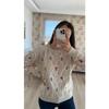 Ateiler Flower Embroidered Ecru Sweater