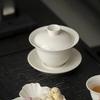 160ML Grass Ash Three Talents Gaiwan Creative Tea Tureen Household Tea Bowl With Lid Kit Tea Brewing Cover Bowl Cha Decoration