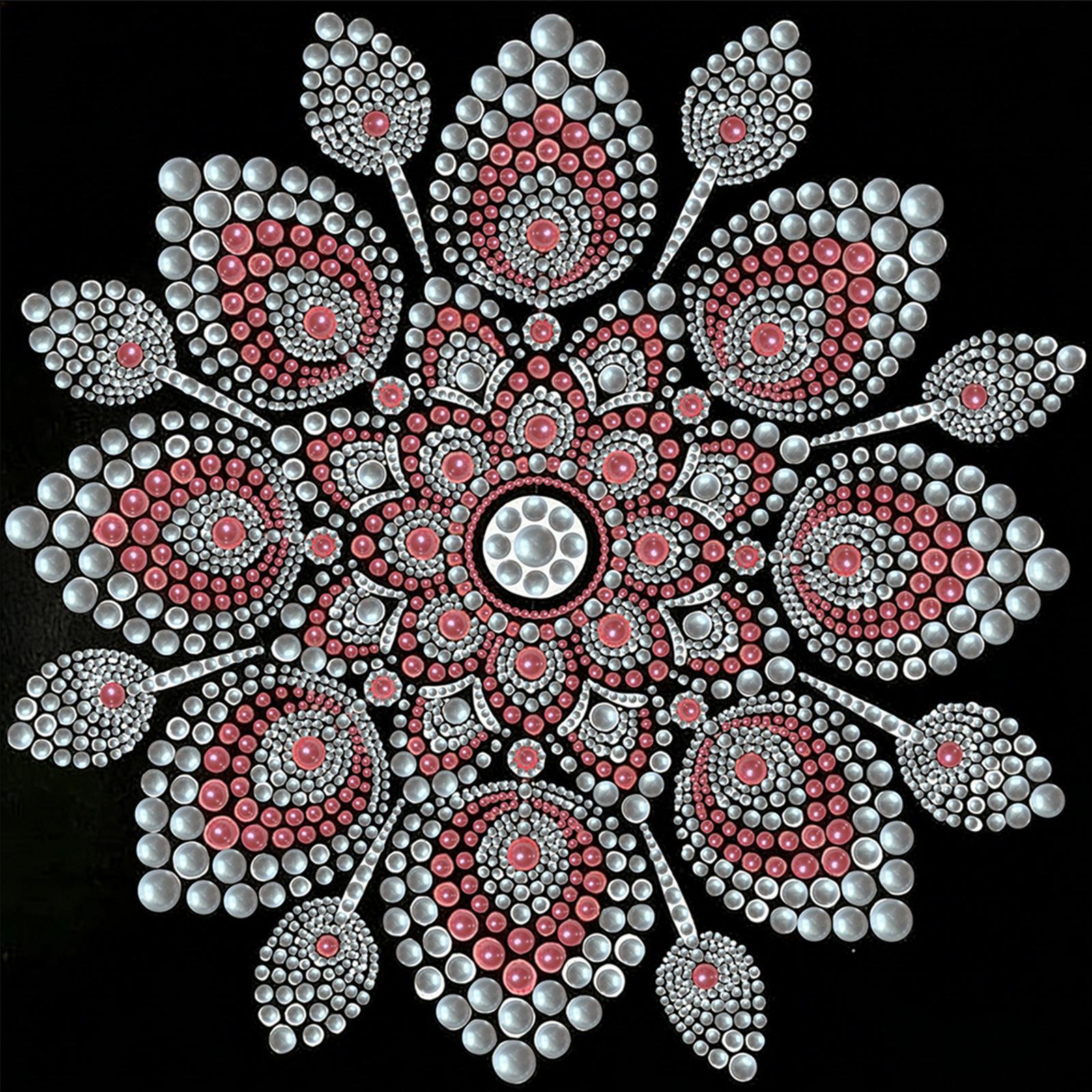 

DIY Mandala Pearl Dot Painting 25x25cm Pearl Painting Art Kits Without Frame for Adults Beginners Home Wall Decor світло-рожевий колір