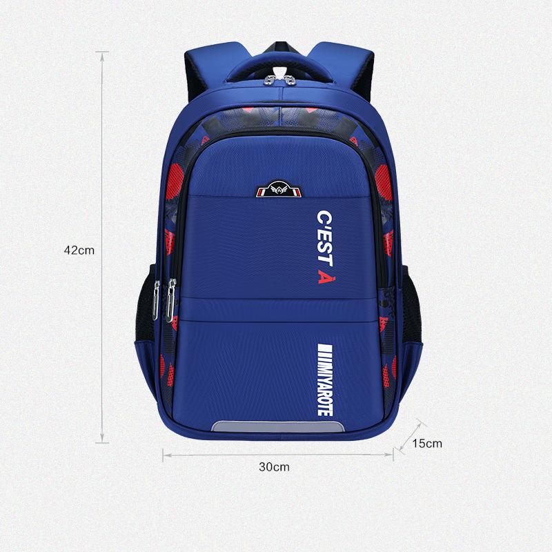 Ergonomic Oxford Backpack Large Capacity School Bag for Teen Boys Durable Bookbag Color Blocking Design